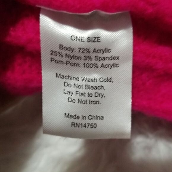 Pink Pompom  Beanie Hat - Picture 2 of 4